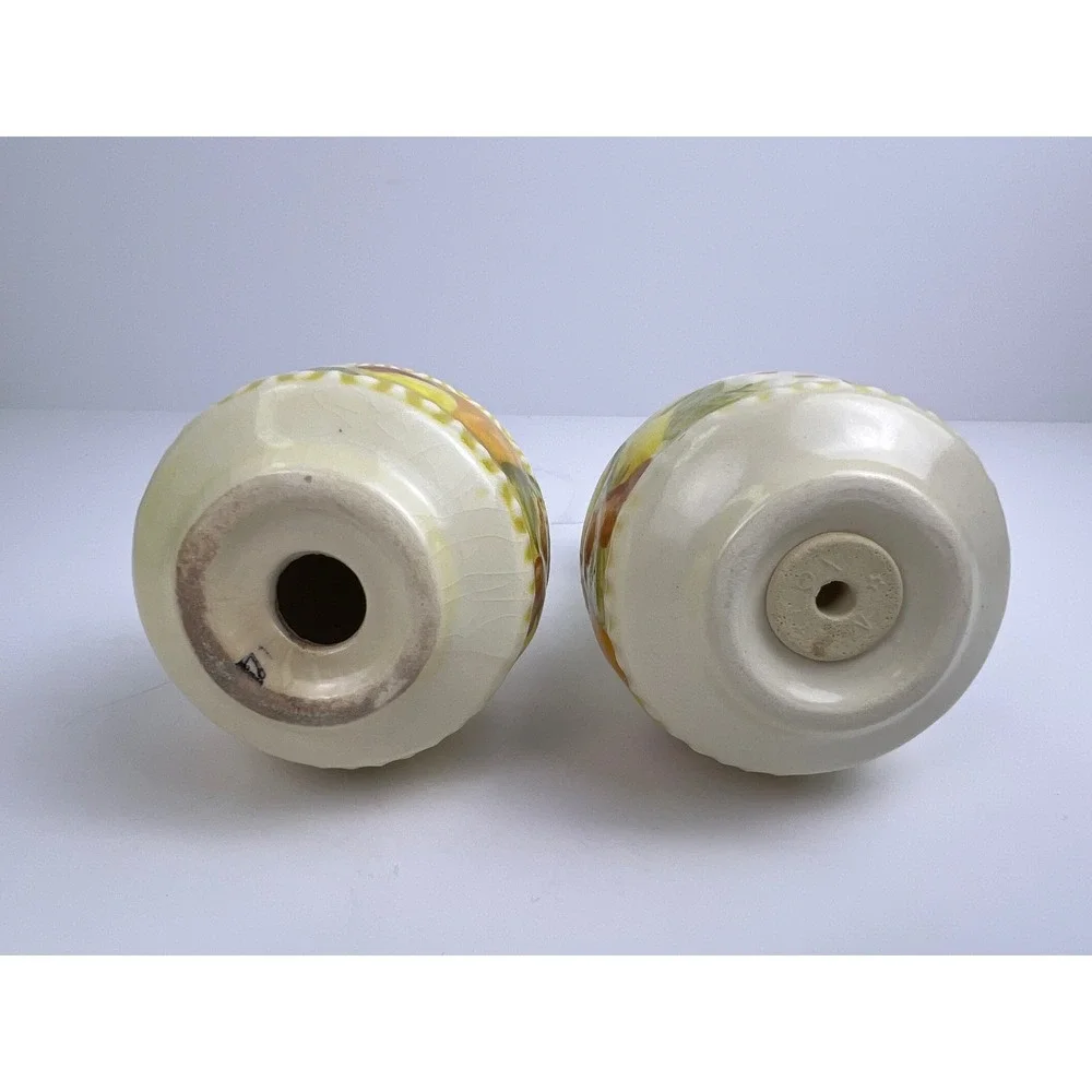 Vintage Metlox Poppytrail‎ Vernon Ceramic Salt Pepper Shakers Fruit Floral